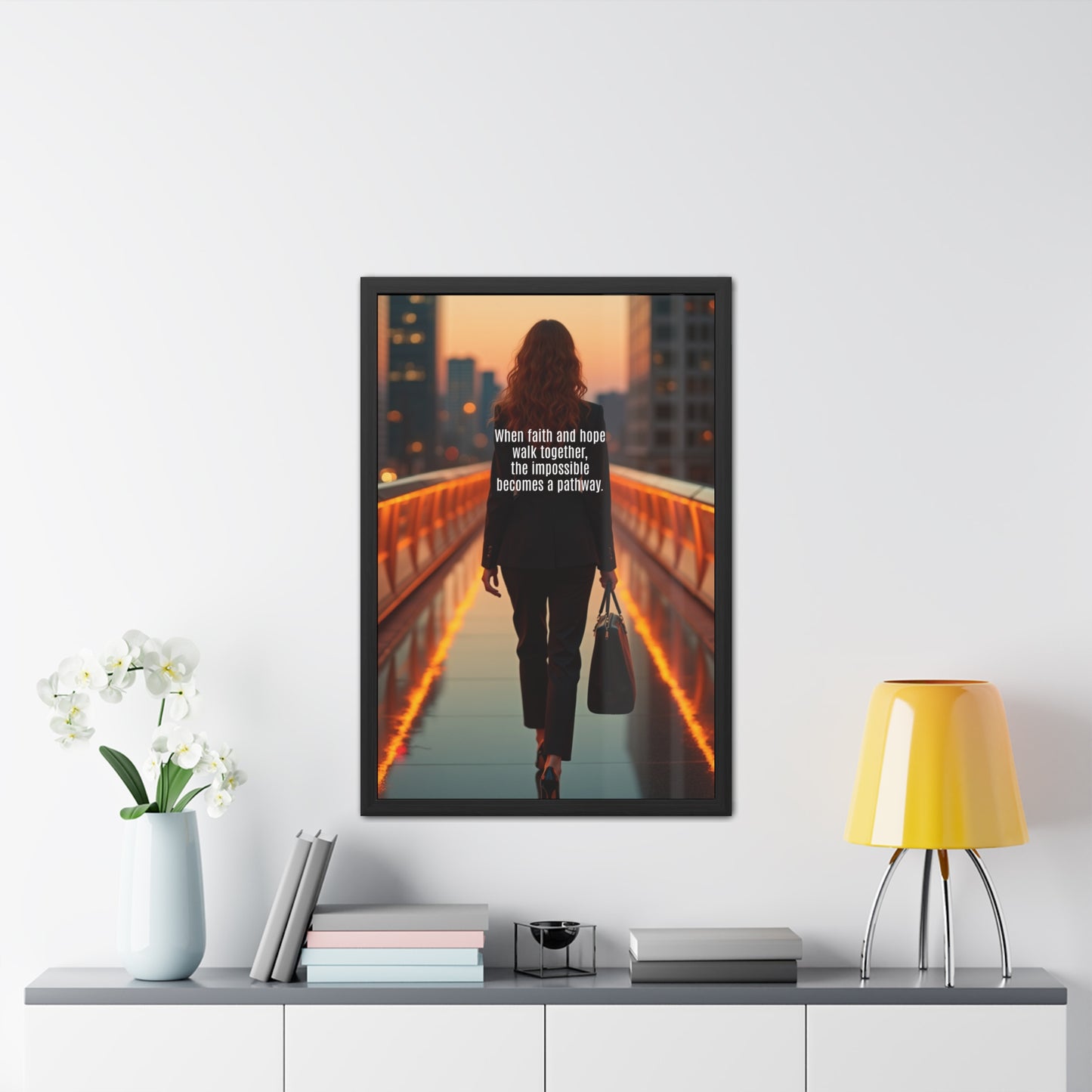 Inspirational Framed Poster: When Faith and Hope Walk Together