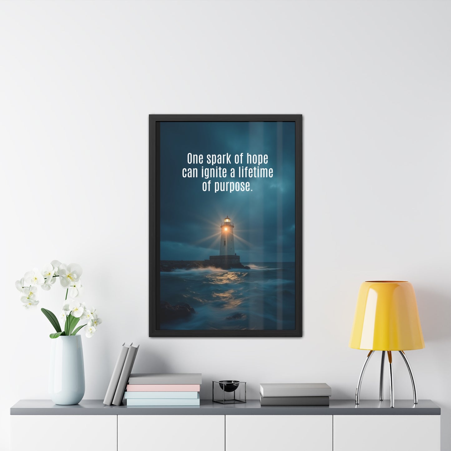 Inspirational Framed Poster: One Spark of Hope Can Ignite a Lifetime of Purpose