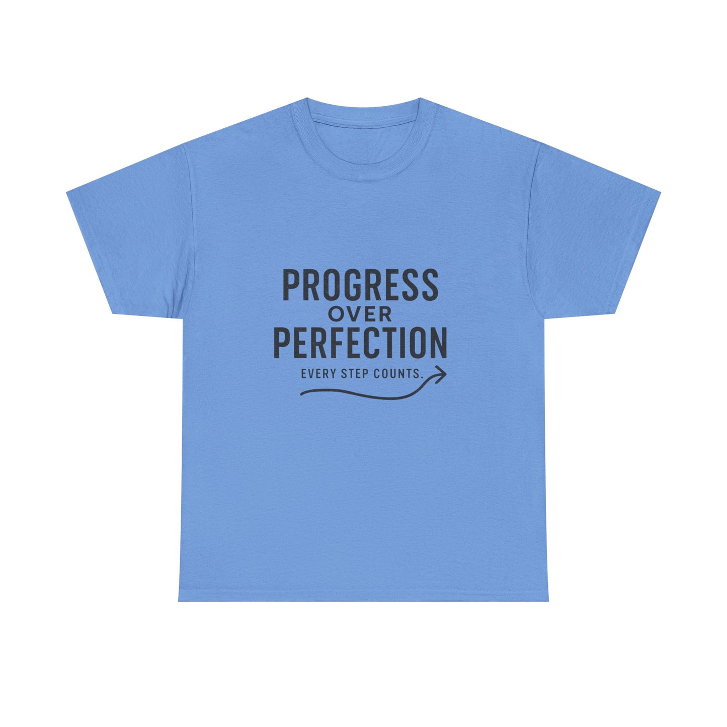 Progress Over Perfection Male Heavy Cotton Tee, Motivational T-Shirt