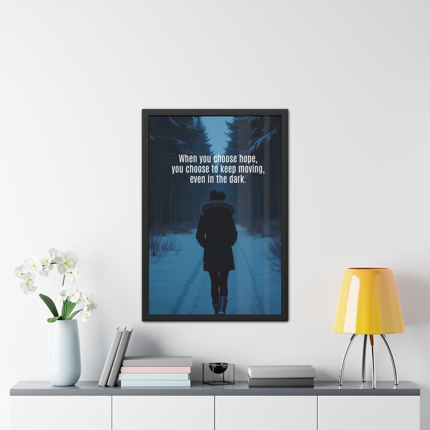 Inspirational Framed Poster: Choose Hope and Keep Moving
