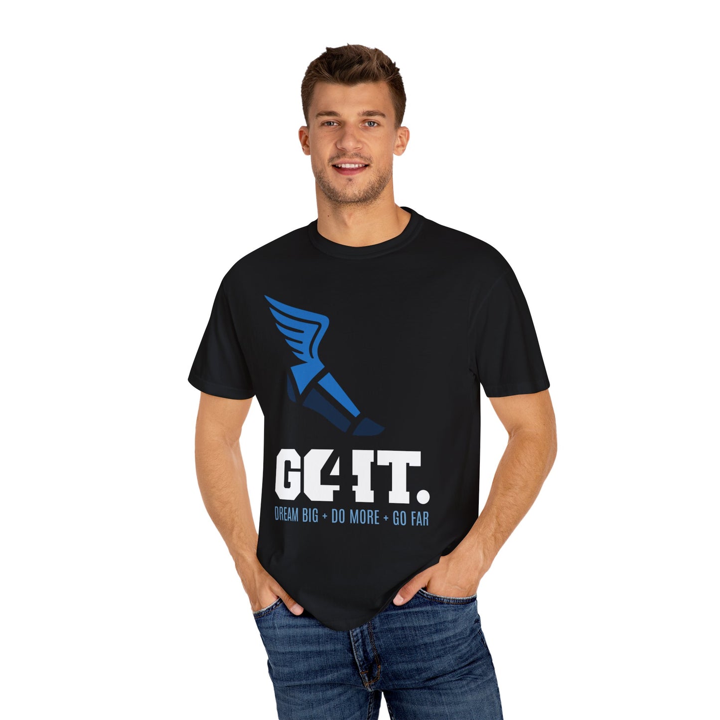 GO4IT Tee DREAM BIG + DO MORE + GO FAR II BLACK TEE