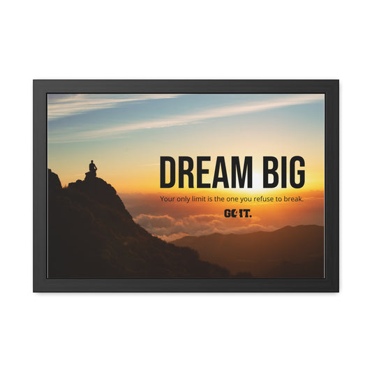 Motivational Framed Poster - "Dream Big" Inspirational Wall Art