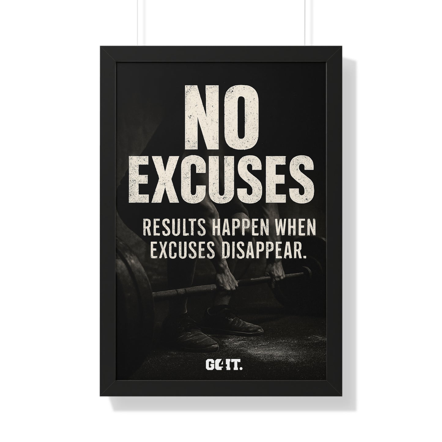 Motivational Framed Vertical Poster - 'No Excuses' Wall Art for Home Gym & Fitness Enthusiasts