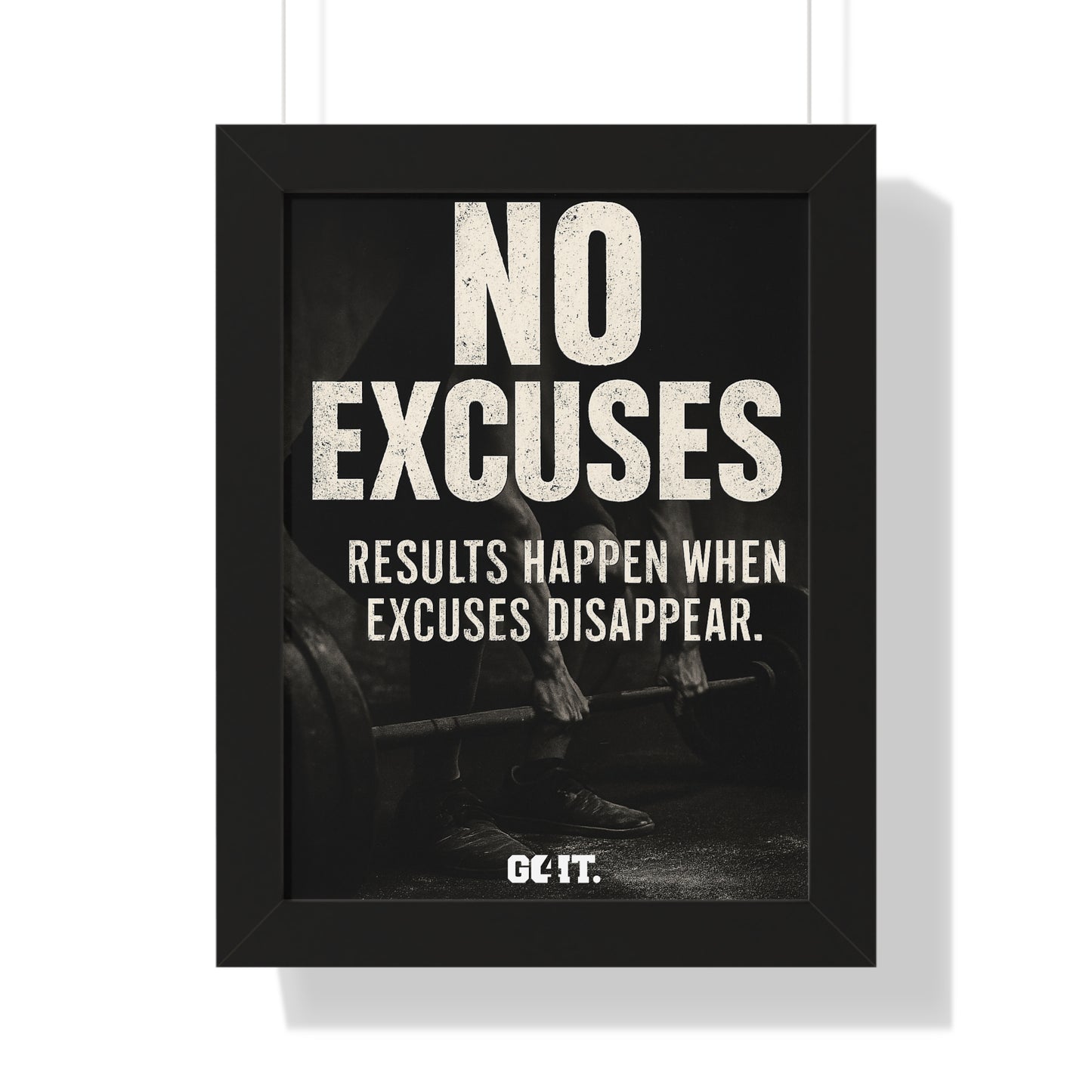 Motivational Framed Vertical Poster - 'No Excuses' Wall Art for Home Gym & Fitness Enthusiasts