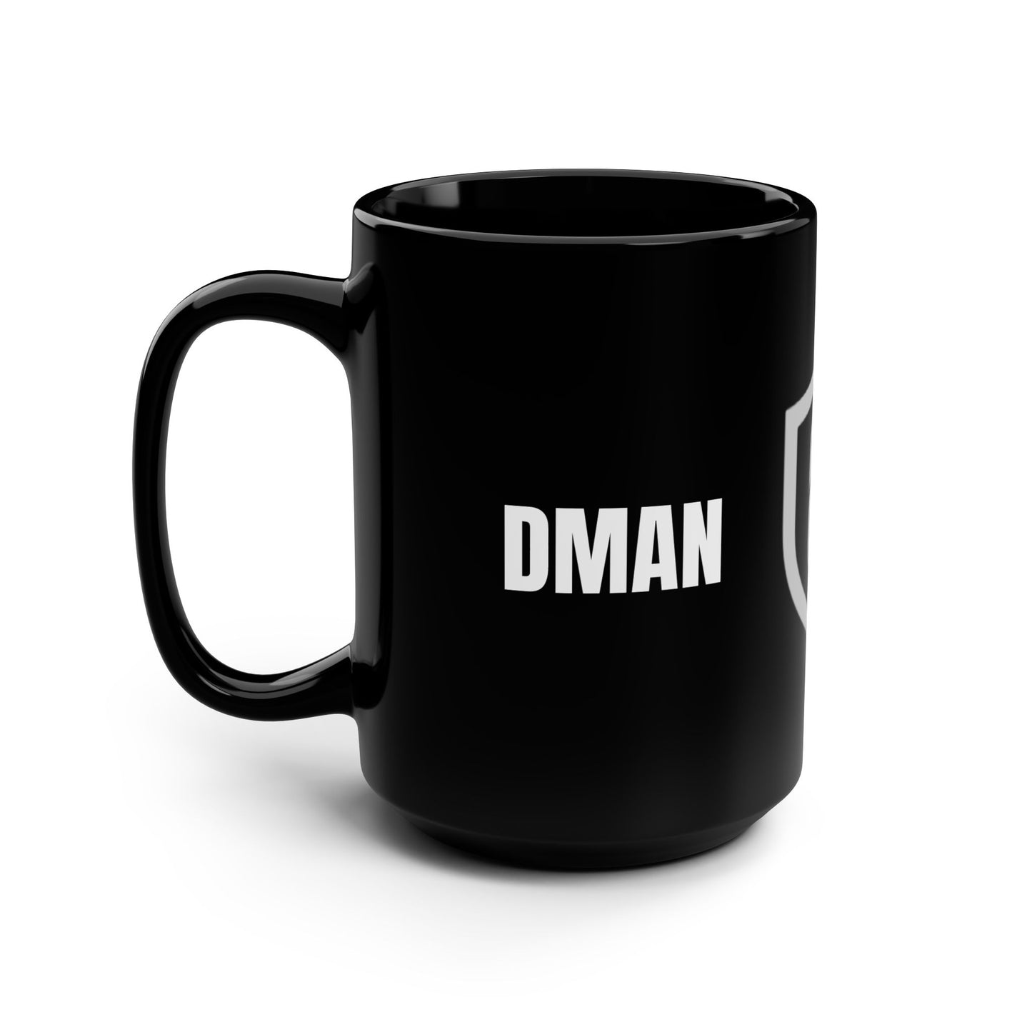 DMAN Stylish Black Coffee Mug, 15oz