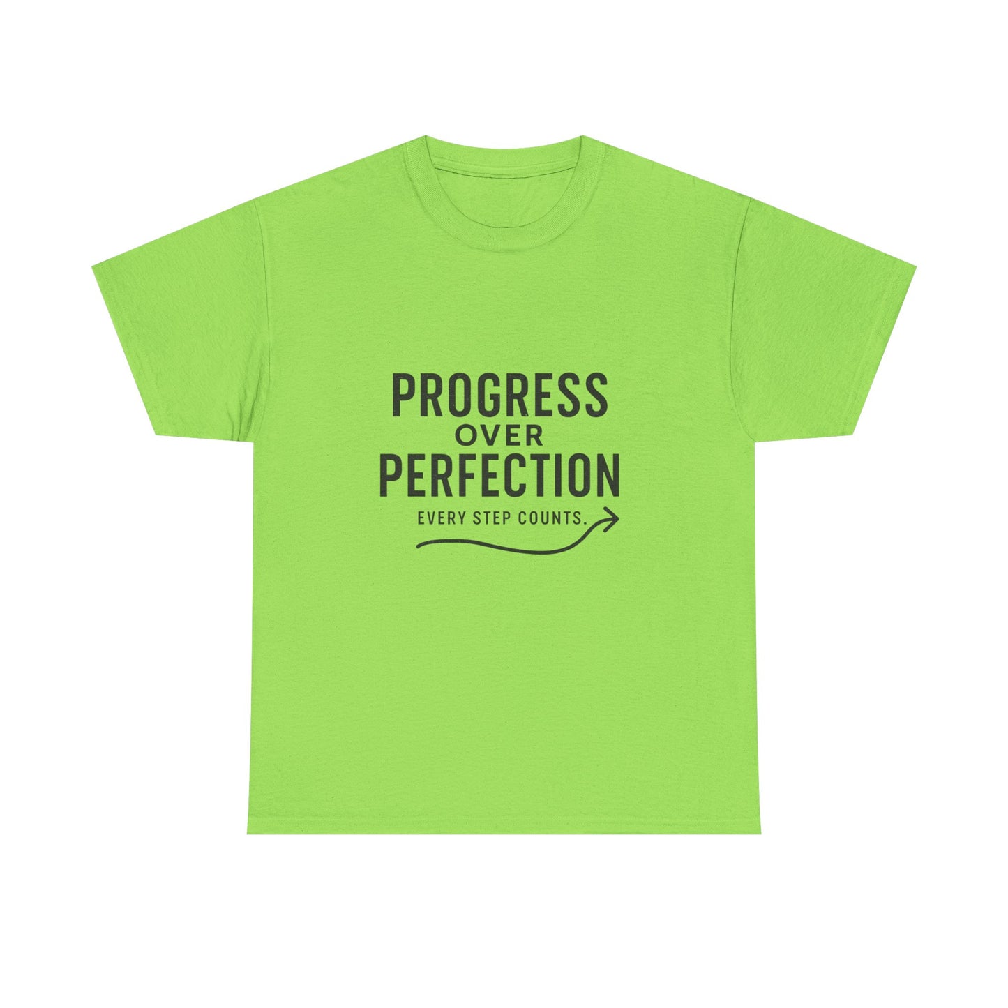 Progress Over Perfection Male Heavy Cotton Tee, Motivational T-Shirt