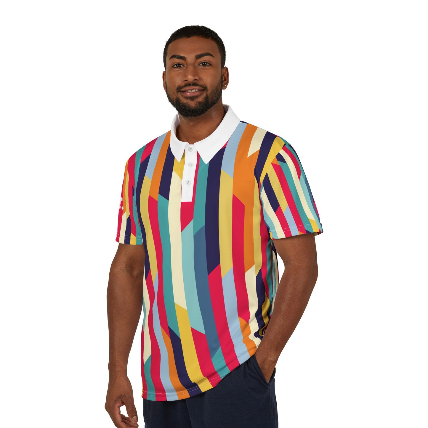 GO4IT SERIES IV Vibrant Striped Unisex Polo Shirt