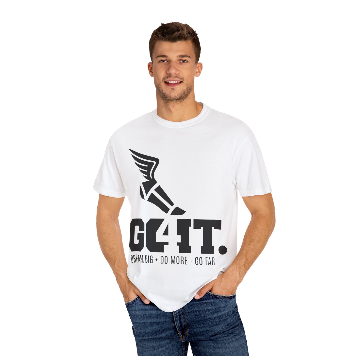 Copy of GO4IT Tee   DREAM BIG + DO MORE + GO FAR  III BLACK TEE