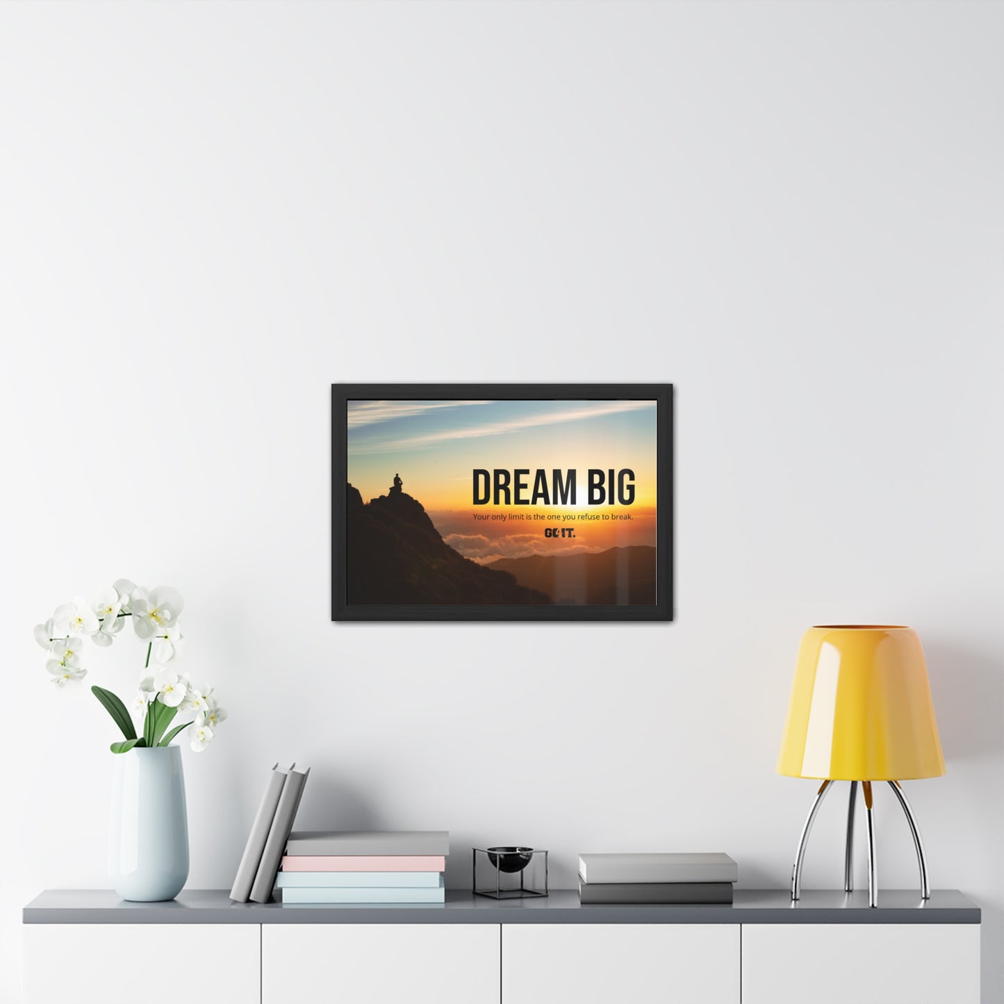 Motivational Framed Poster - "Dream Big" Inspirational Wall Art