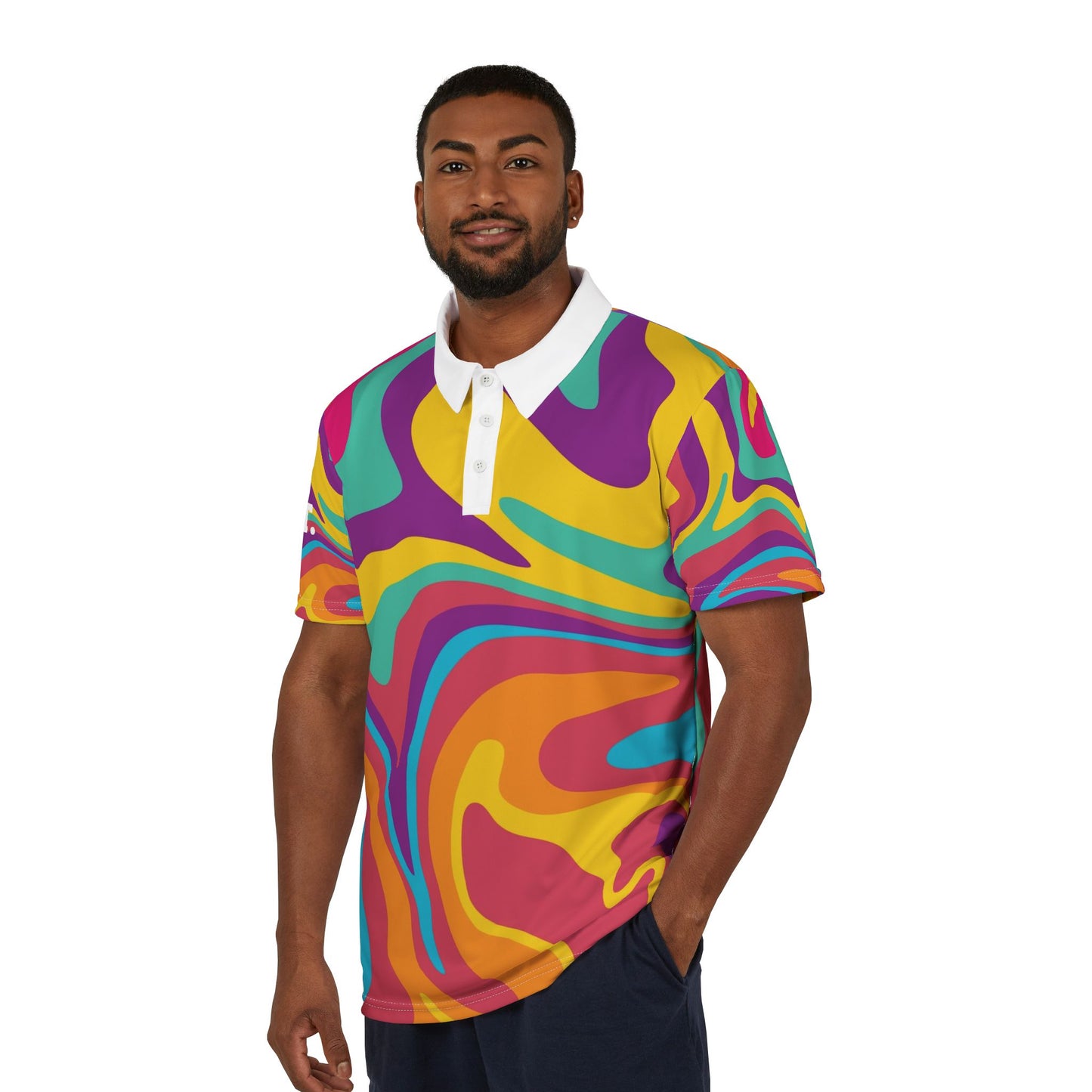 GO4IT SERIES VI Vibrant Striped Unisex Polo Shirt