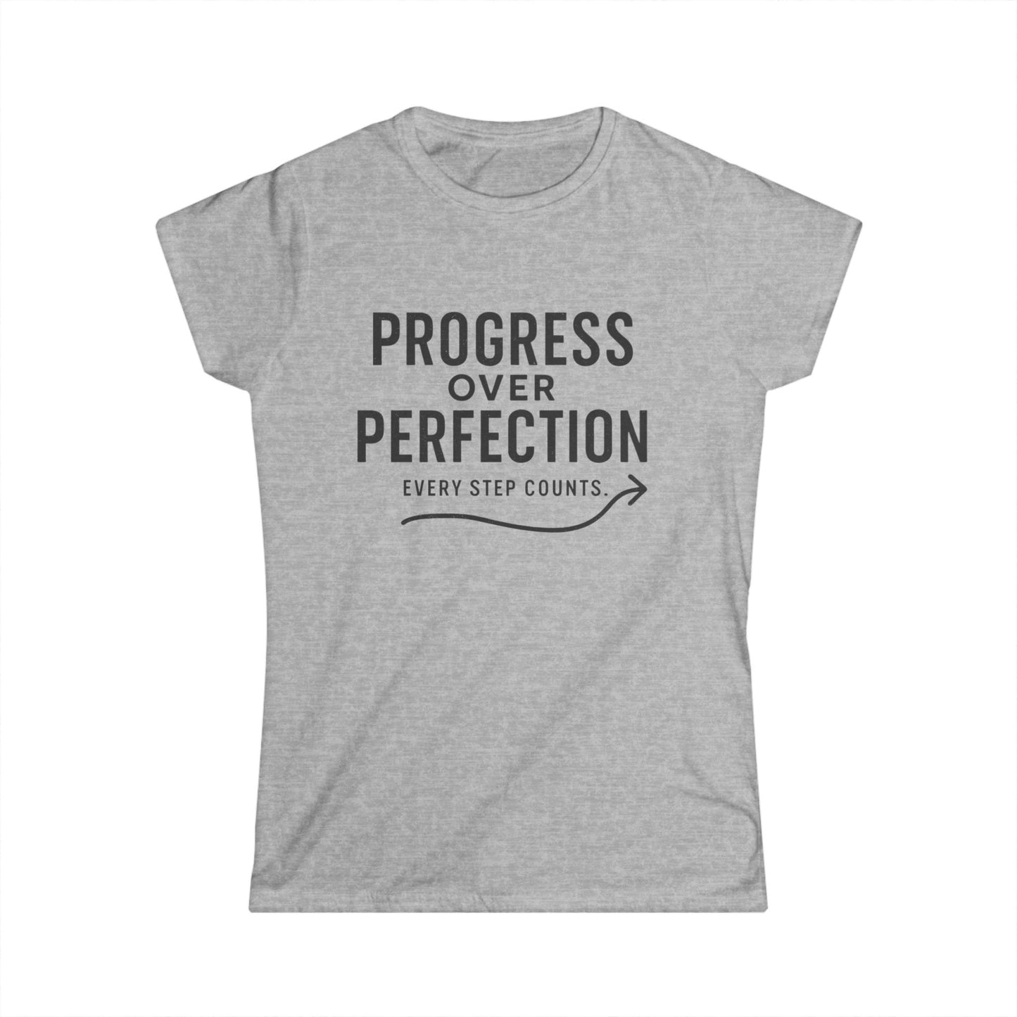 Women's Progress Over Perfection Tee - Motivational Quote T-Shirt