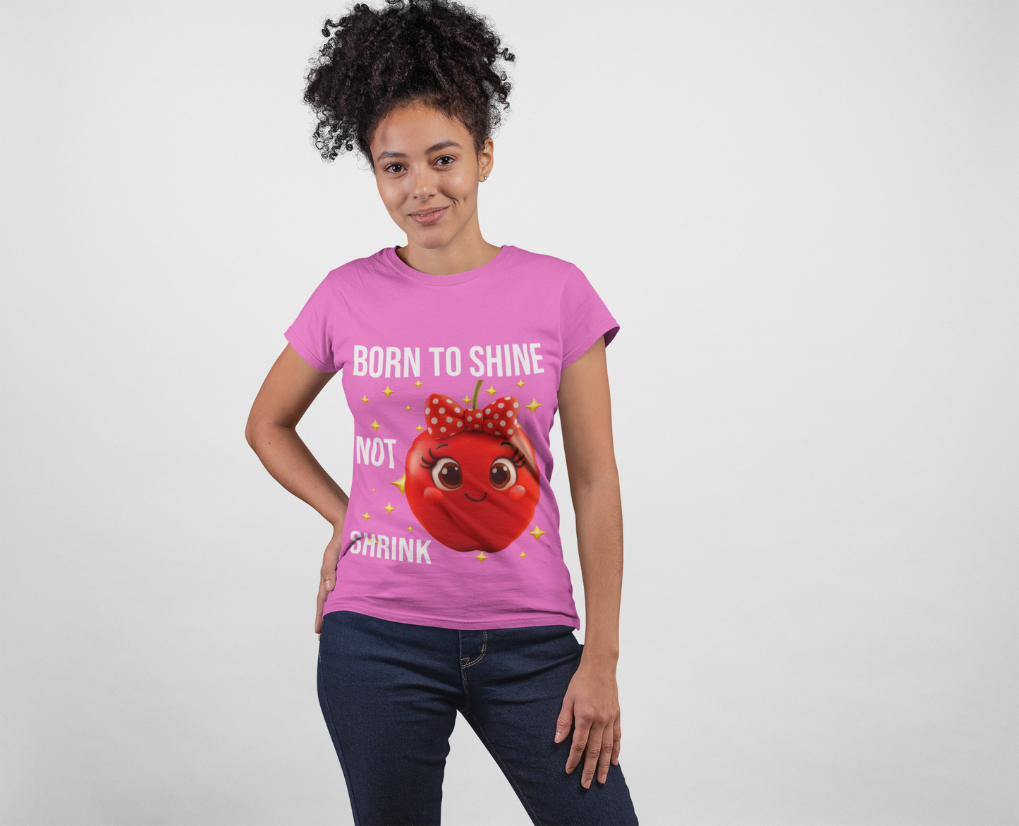 BORN TO SHINE NOT SHRINK TEE