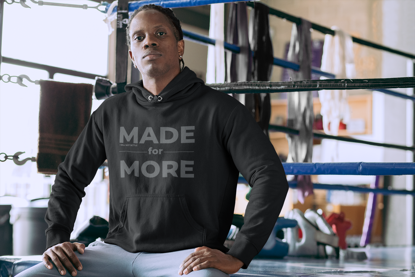 MADE FOR MORE Hoodie – DMAN Core Black Series
