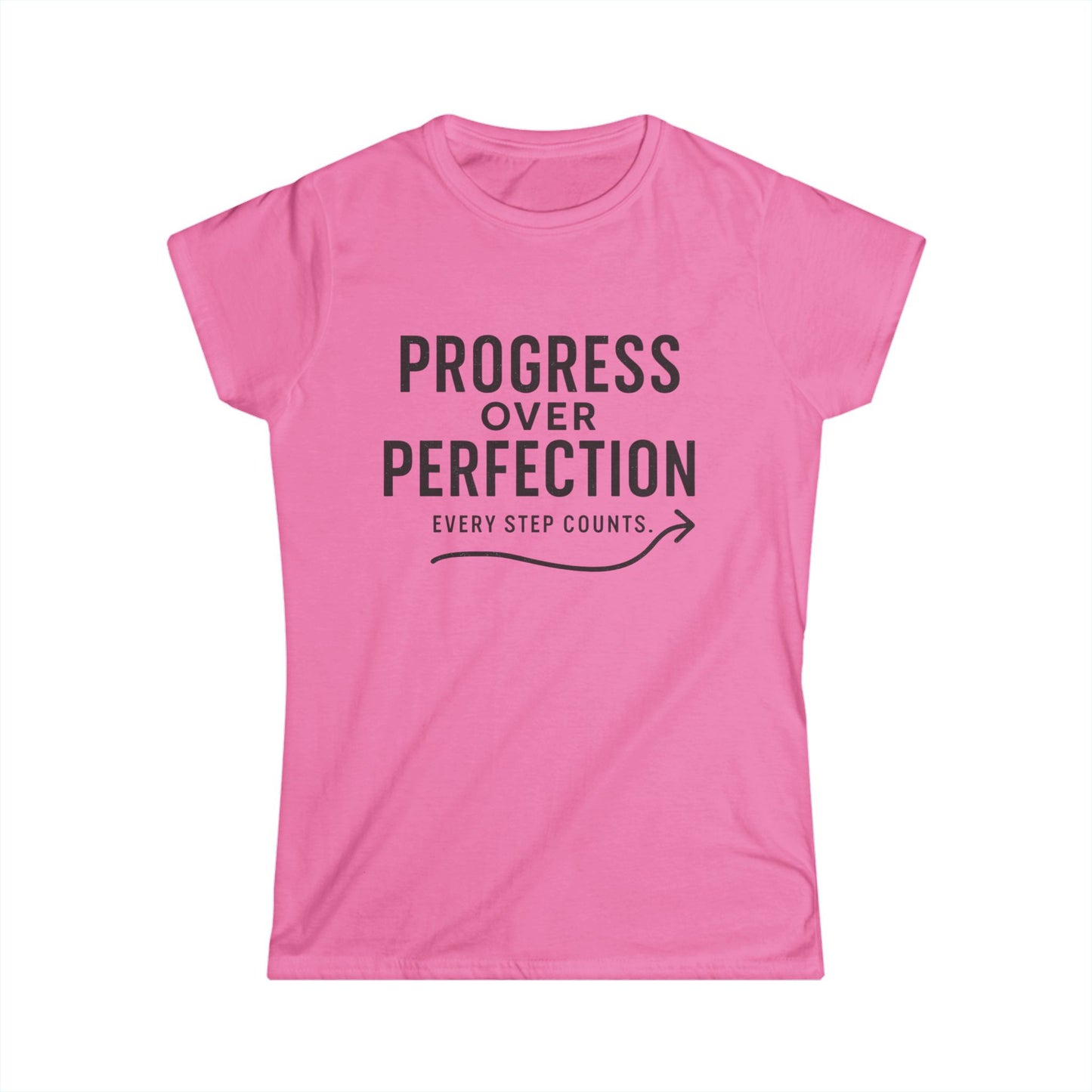 Women's Progress Over Perfection Tee - Motivational Quote T-Shirt