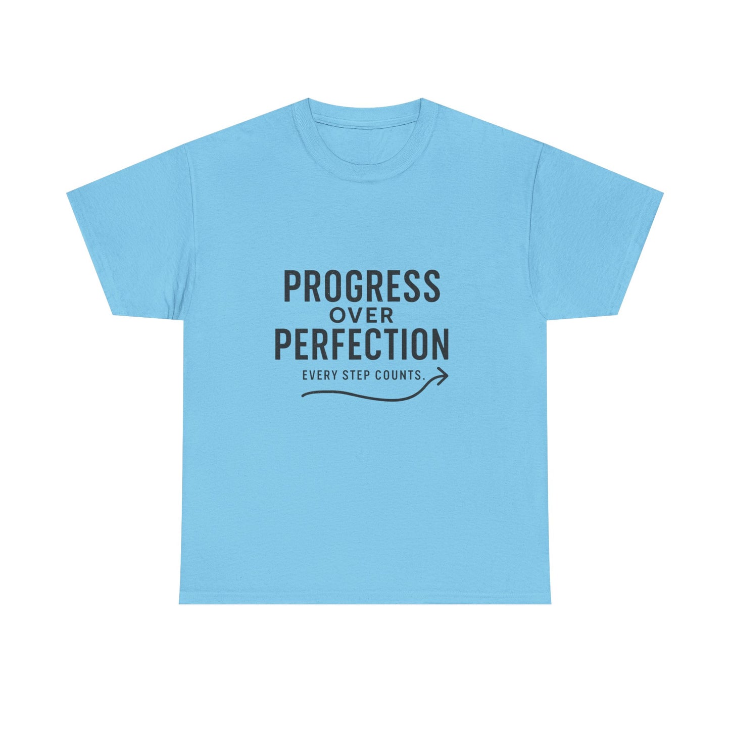 Progress Over Perfection Male Heavy Cotton Tee, Motivational T-Shirt