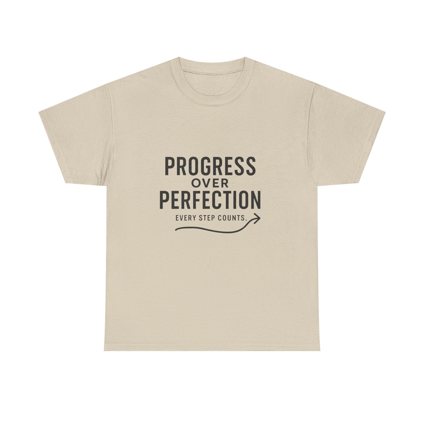 Progress Over Perfection Male Heavy Cotton Tee, Motivational T-Shirt