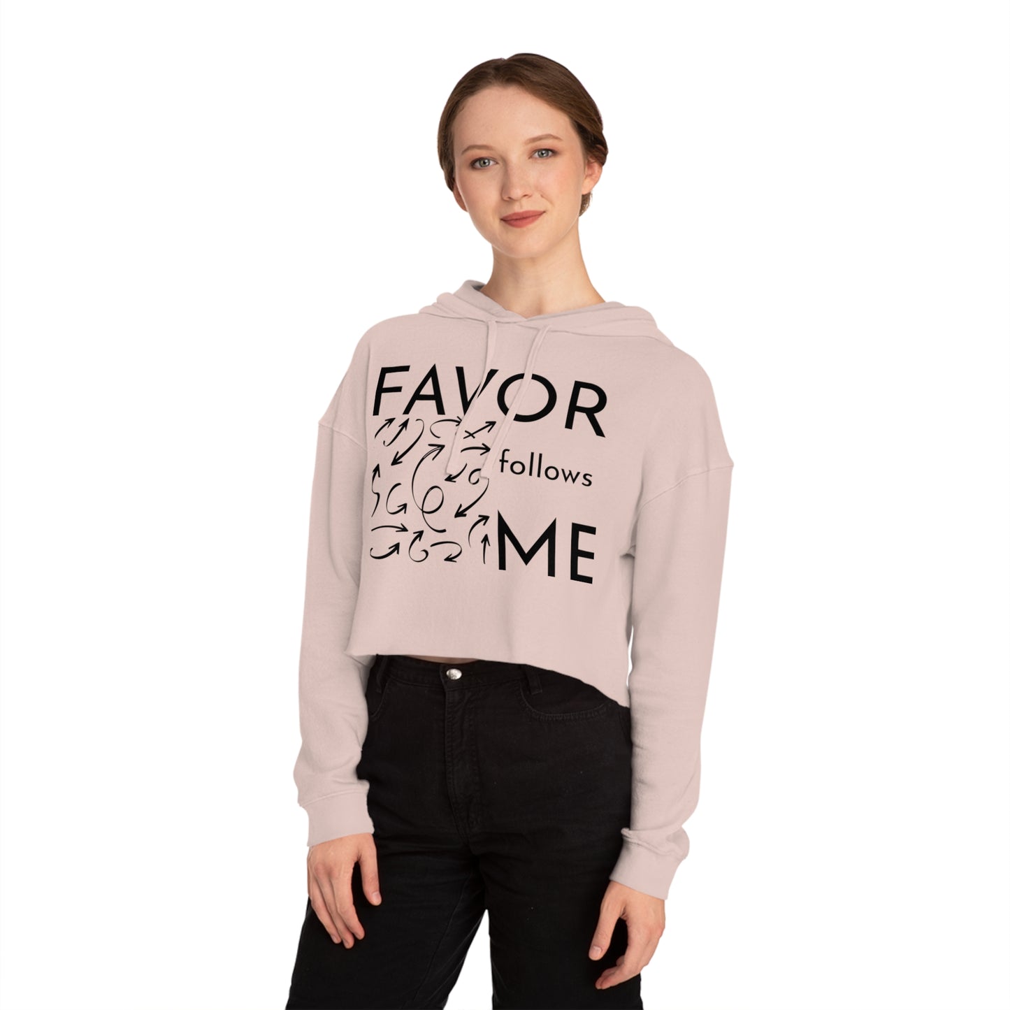 FAVOR Follows Me Women’s Cropped Hoodie - Inspirational Motivational Sweatshirt