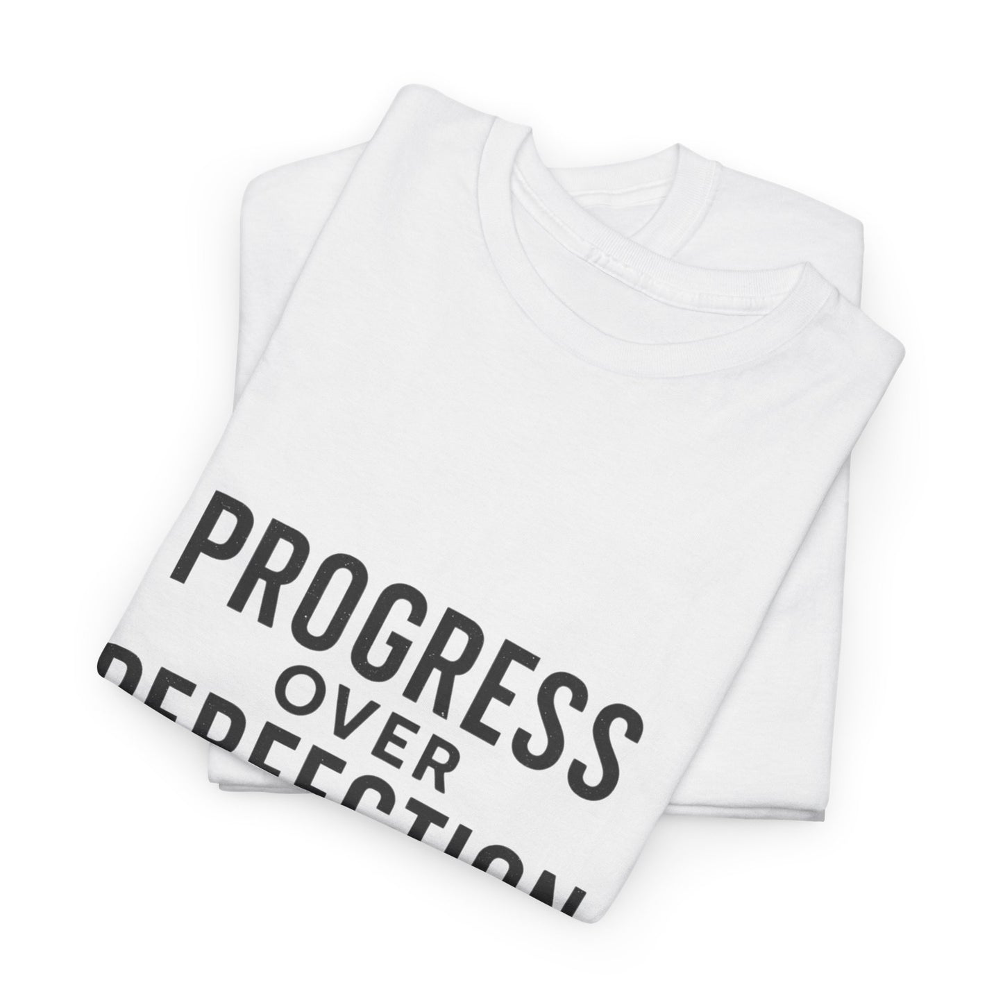 Progress Over Perfection Male Heavy Cotton Tee, Motivational T-Shirt