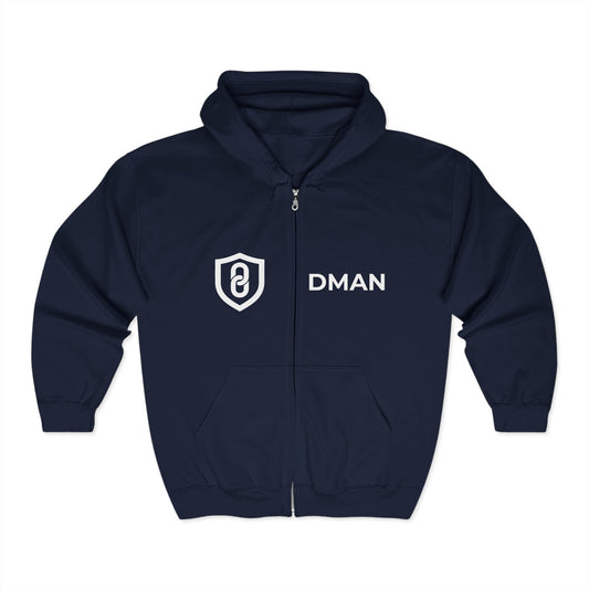 DMAN-STAY READY Unisex Heavy Blend™ Zip Hoodie - D.MAN Stay Ready Design
