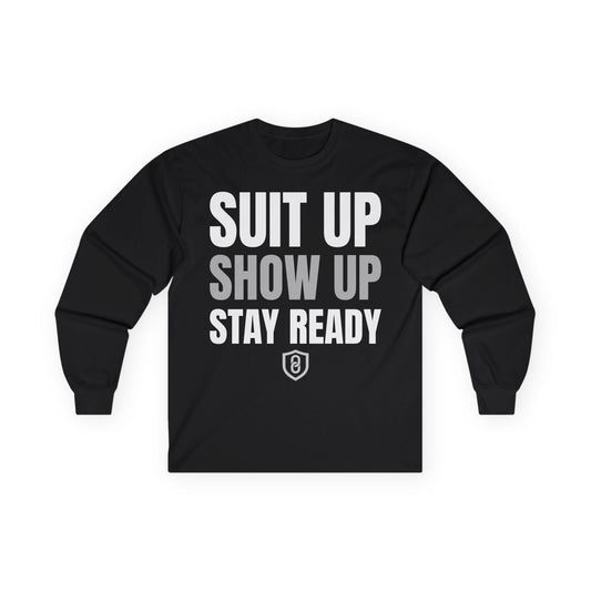 DMAN BLACK Long Sleeve Tee - Suit Up, Show Up, Stay Ready