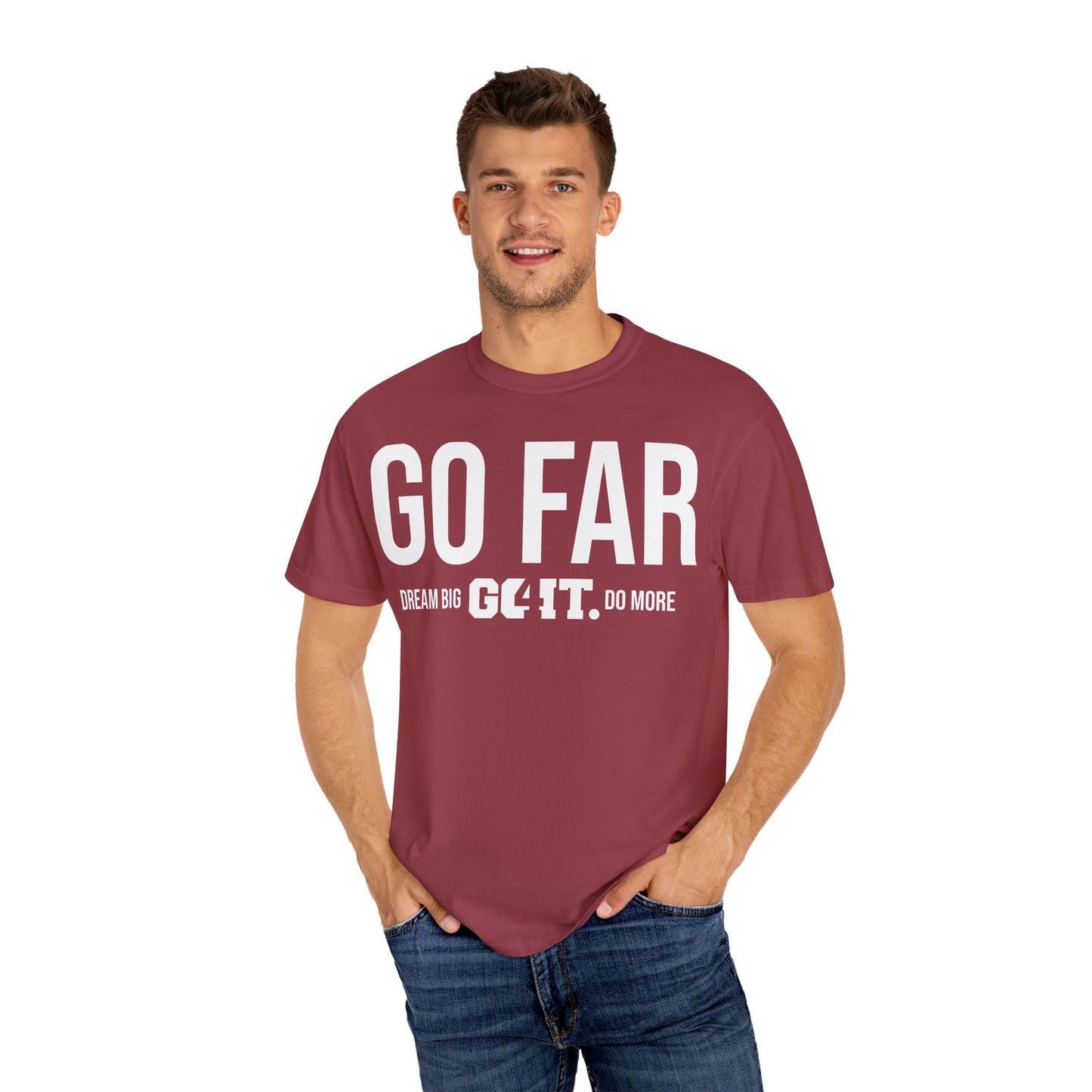 GO FAR Unisex Garment Dyed T-Shirt GO4IT Collection