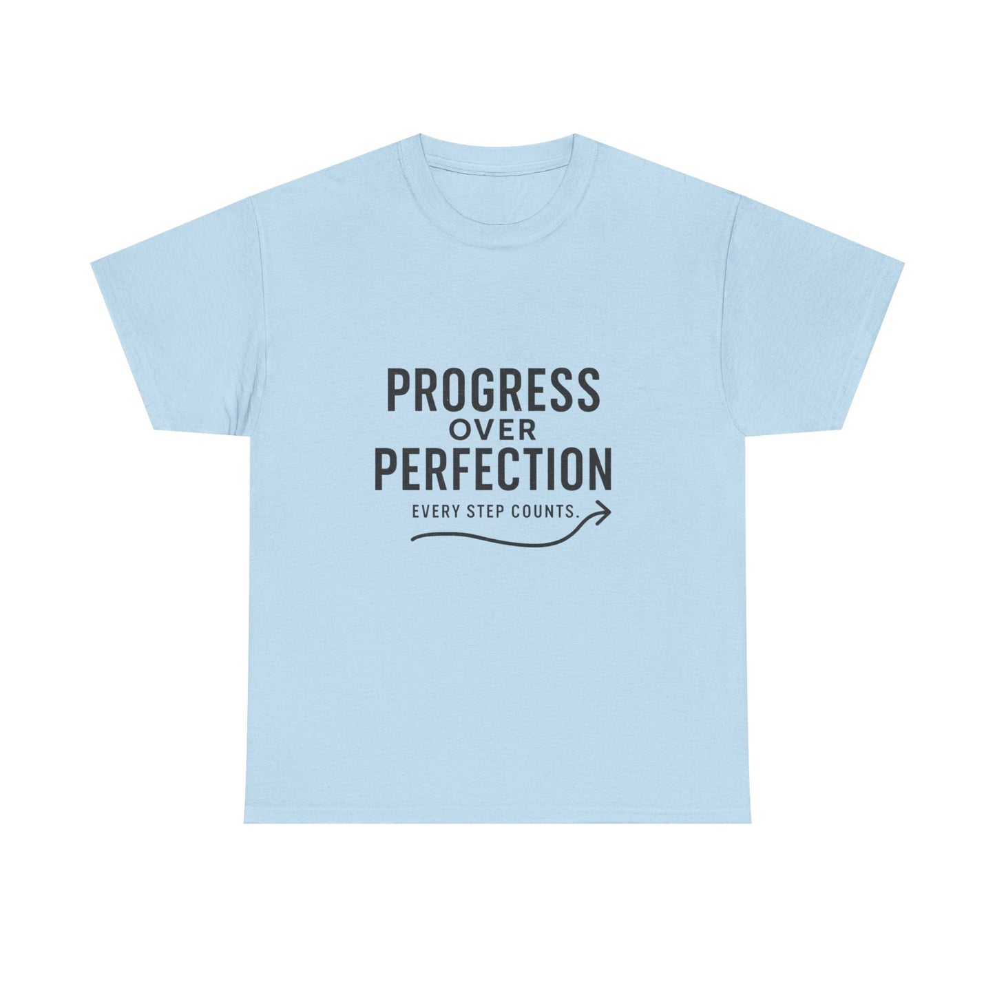 Progress Over Perfection Male Heavy Cotton Tee, Motivational T-Shirt